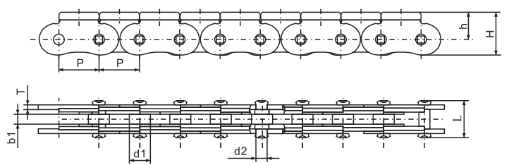 08ASS-N15 Stainless Steel Window Opener Chain with 7.92mm Roller Diameter & 12.7mm Pitch for Restaurants