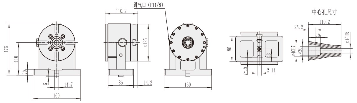 AR-125 Machine CNC Machining Center Accessories  Rotary Table CNC Turntable