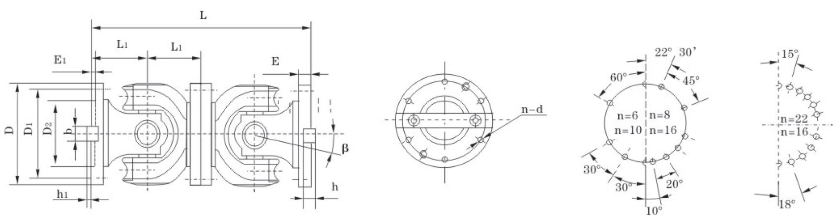 Cardan Shaft Universal Joint Part Axletree Short Universal Couplings with Spider Without Flex Type