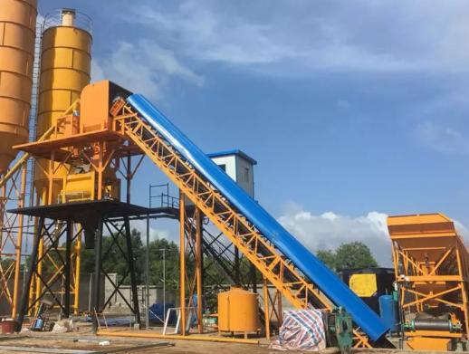 Automatic HZS90 Belt Conveyor Concrete Batching Plant 90m3/h Ready Mix Concrete Mixing System for Heavy Duty Construction