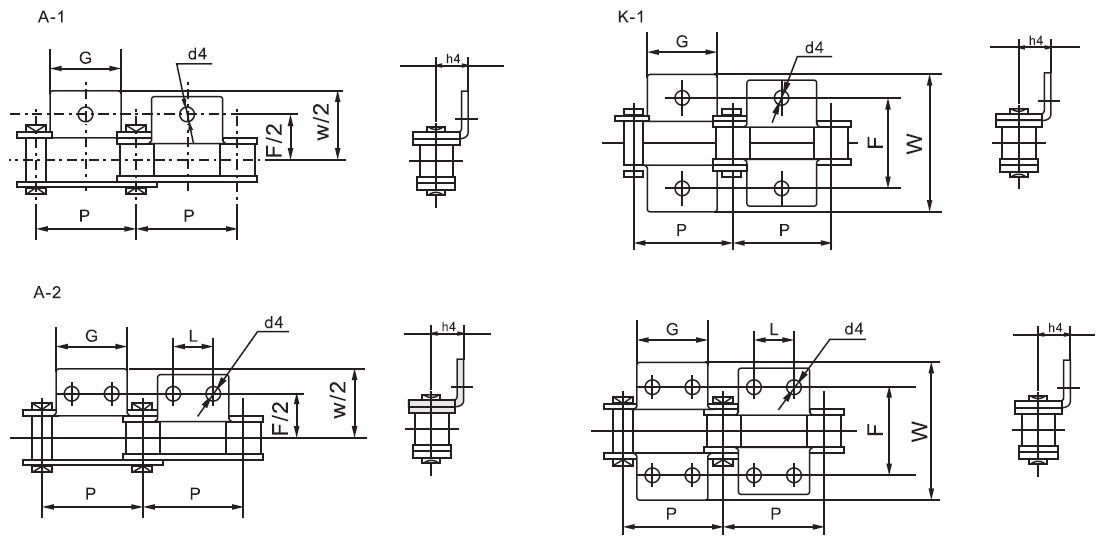 SSC212AH SSC2060H Double Pitch Stainless Steel Conveyor Chain A1 A2 K1 K2 Attachments Steel Sprockets Transmission Chains