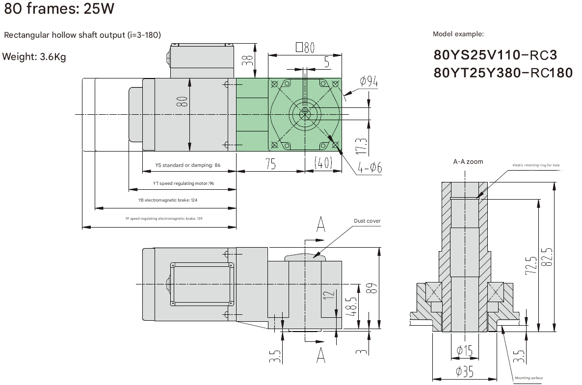 Three Phase Small Speed Reduction Motor Milling Key Shaft Micro Gear Reduction Motor