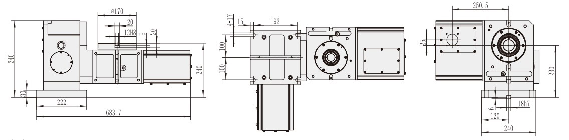 RT-170 Machine CNC Machining Center Parts CNC Turntable Rotary Table for CNC Machinery