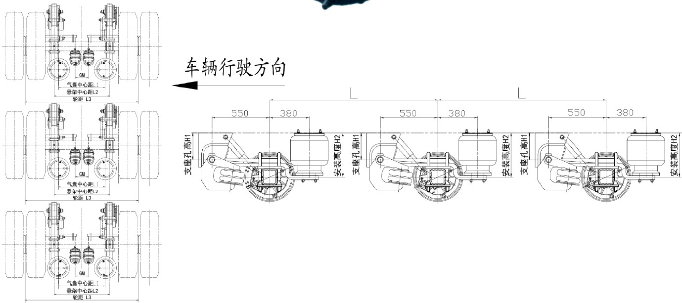 FAKQ12F10-252 FAKQ12F10-252 FAKQ12F10-287 Heavy Duty Series Trailer Axle Air Suspension Axle