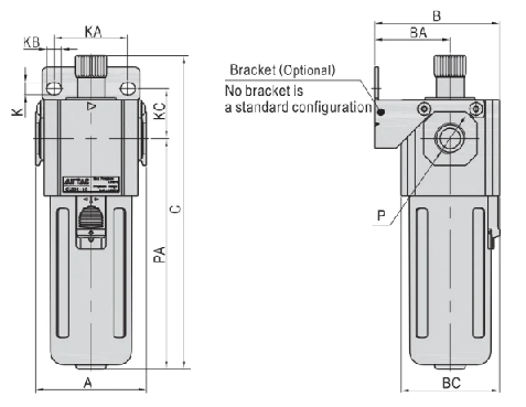 G Series GL300-08/10/15 Low flow fog Air Source Treatment Unit air drying Filter Pressure Regulator for Compressed Air System