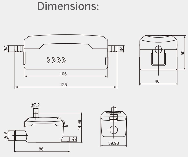 Max Discharge Head 10m 3W Power Consumption 35ml PC-12B PC-36B Mini-split Condensate Pump
