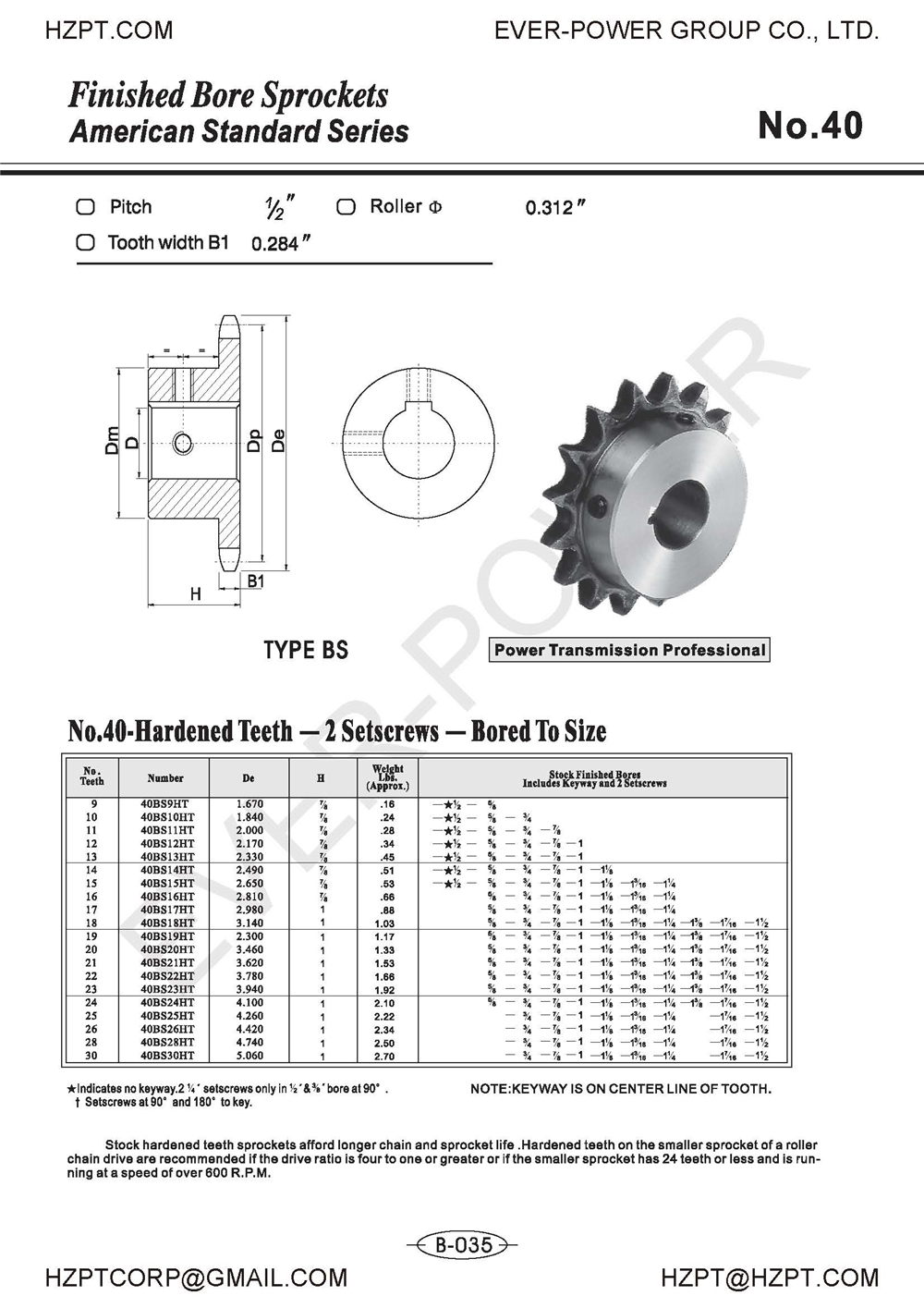 American Standard Single Type BS Winch Keyway Hardened Teeth 2 Setscrew Finished Bore Sprocket Steel Transmission Parts