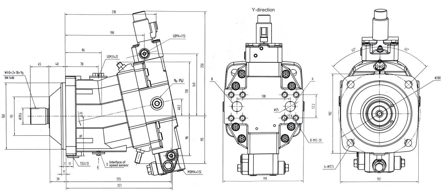 G6VM Series Inclined Axis Axial Piston Variable Displacement Motor Hydraulic Motor for Walking Machinery and Industrial Field