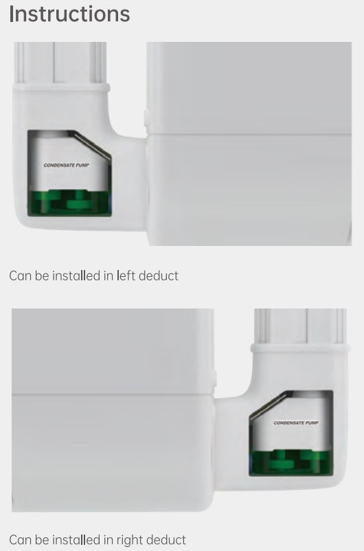 55ml Built-in Safety Switch PC-12C PC-36C Corner Condensate Pump