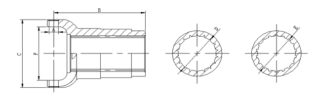 Auto Part 3-3-1481KX Series Cardan Yoke 1410 Driveshaft Steel Material