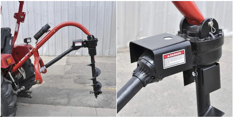 Compact Model 400 Cat 0 Tractor with 3-Point Post Hole Digger Farming Tools