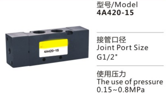 Durable and High Quality 4A400 Series 4A420-15 Pneumatic Control Solenoid Valve for Sale