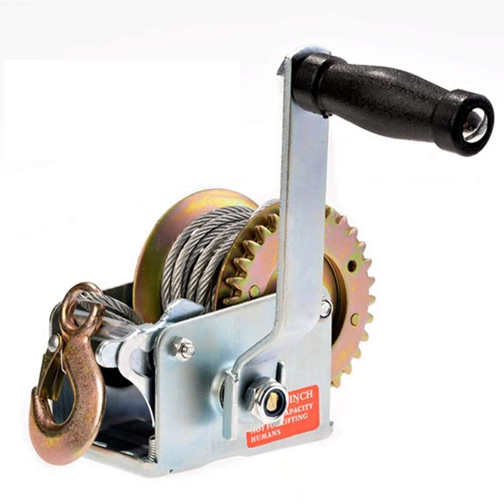 1BJY-HW-02S Trailer Parts and Accessories Capacity 800lbs Trailer Hand Winch with Hook and 8m Steel Wire