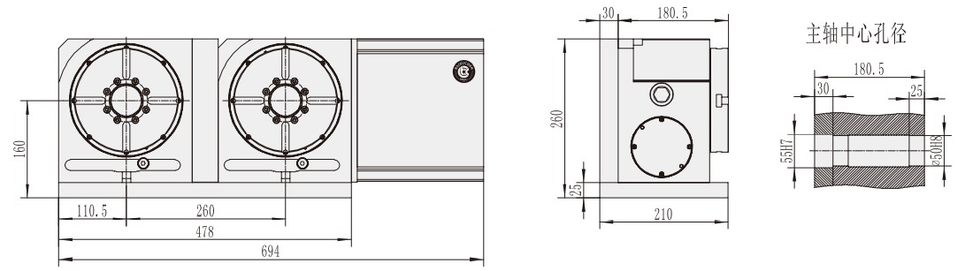 WT-170-2W CNC Milling Machining Center Lathe Machine CNC Turntable Rotary Table