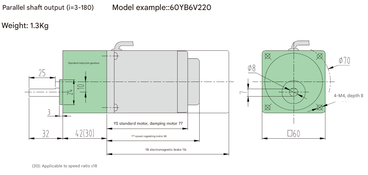 Supplier Factory Direct Sale Small Power and Large Torque Milling Flat Shaft AC 1/3-phase Micro Reduction Motor with Gearbox