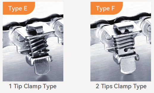 1 Stainless Steel Tip Clamp (Type E) 08B1GC-E Gripper Roller Chain for Form Fill Vacuum Seal Wrapping Transmission Chains