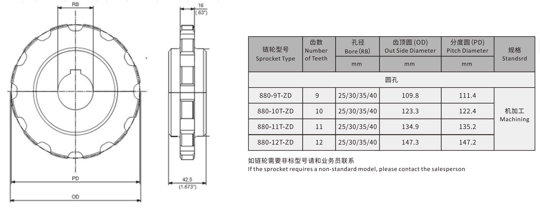 880 Sideflex Run Single Hinge Hook Foot Turning Chain Plate Plastic Chain