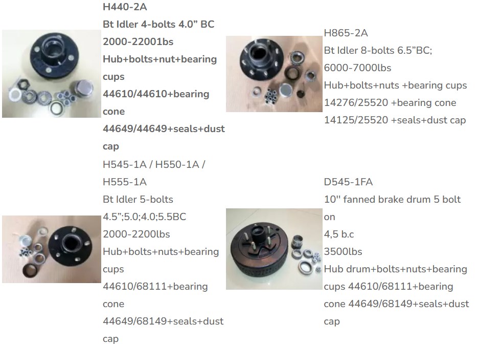 Professional Manufacture Cheap 6000lbs H655-2A Idler 6 Bolts Trailer Hub and Drum