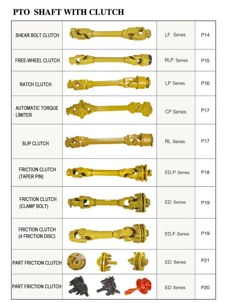 Agricultural Machinery Parts Tractor Truck Rotary Drive Pto Shaft With Clutch Yoke Adapter Agriculture Tube Spline