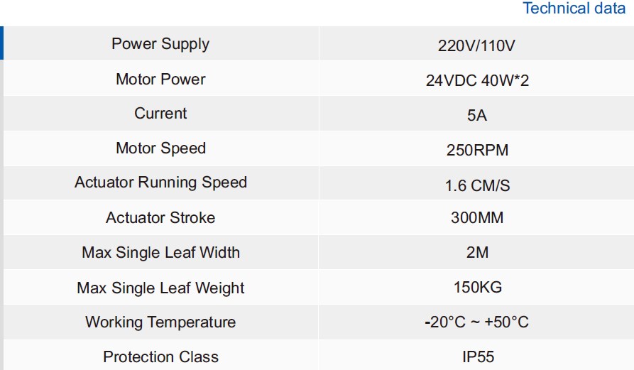 Automatic 200kg Swing Gate Opener Automation System Sliding Gate Motor Swing Gate Opener with 12 Months Guarantee
