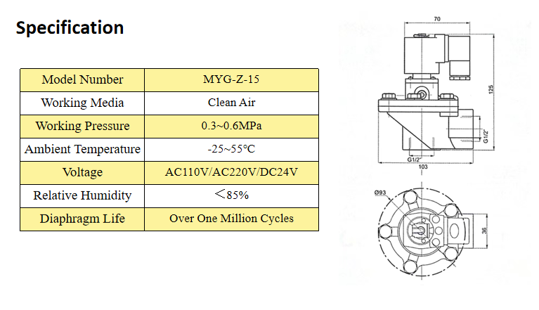 Proper Price MYG Series MYG-Z-20 Electromagnetic Pulse Valve