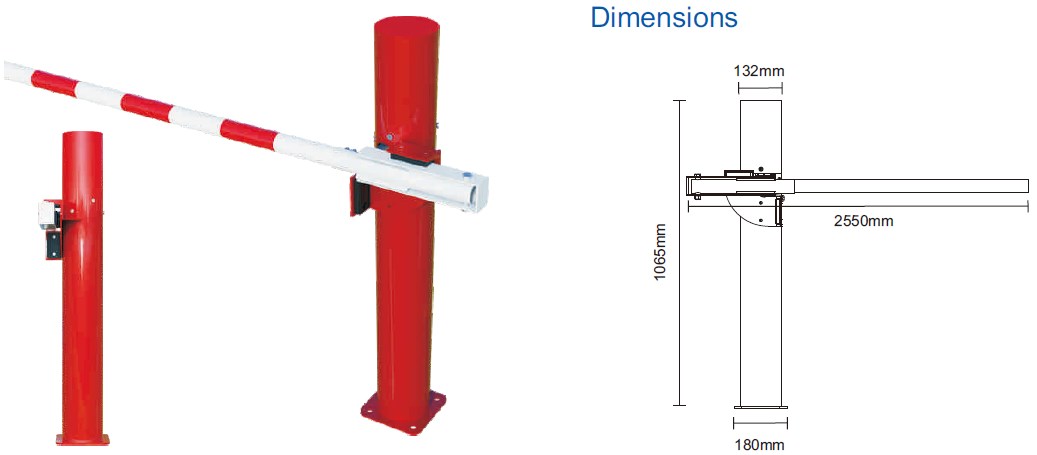 Automatic Car Parking Gate DC 24V Easy Installation Boom Barrier Gate Opener