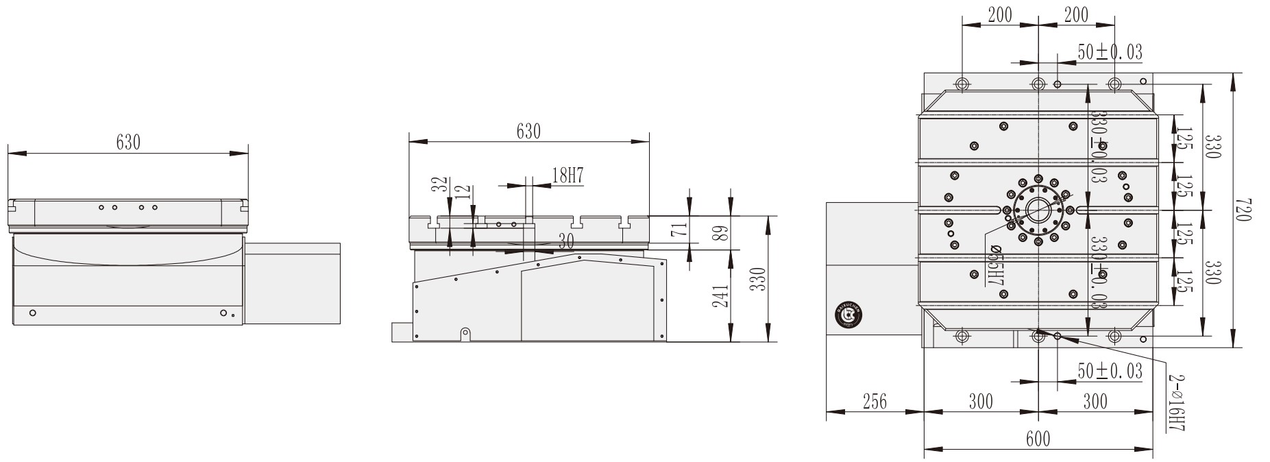 WT-H630 CNC Machining Center Parts CNC Turntable Rotary Table Horizontal Tooth Table