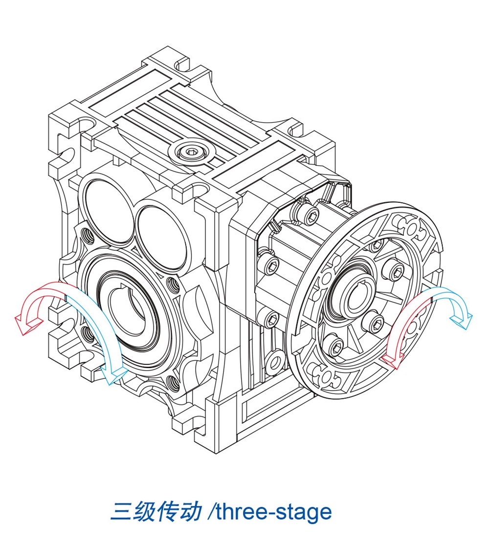 JHG Series Alloy Steel Three Stage Ratio 80 to 300 Helical-hypoid Gear Units Hypoid Gearbox Reducer