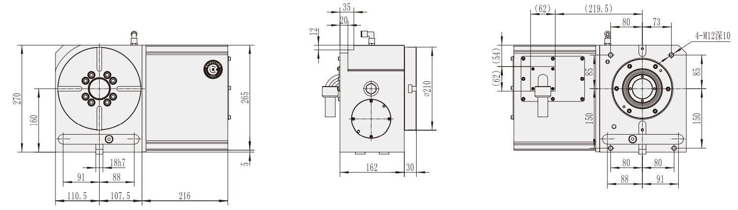 WT-210 Machine Tool CNC Machining Center Accessories CNC TiltingTurntable Rotary Table