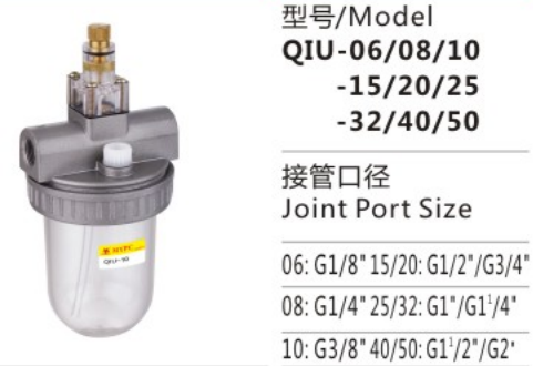 QIU Series QIU-15/20/25 Air Source Treatment Unit Pneumatic Air Lubricator Regulator