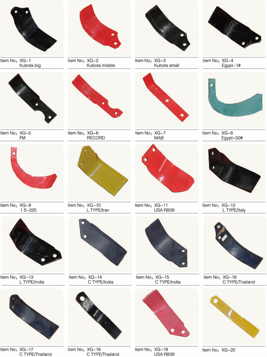 XG-15 Good Quality Customized Agricultural Machinery Parts Rotary Tiller Blade Replacement of C TYPE/India Machine