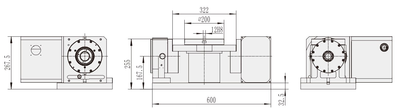 RTS-200 CNC Machining Center Parts New Turntable Rotary Table for CNC Machinery with Gear and Bearing Core Components