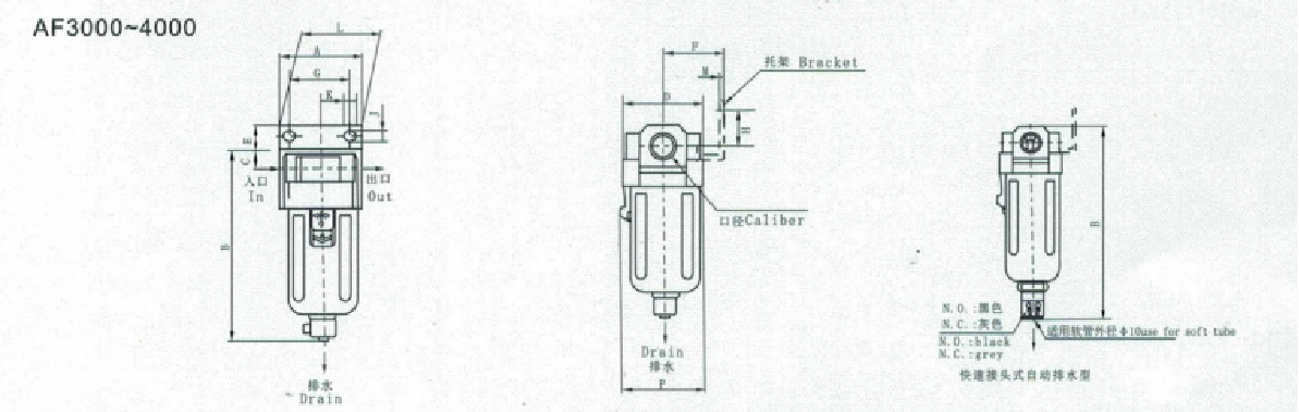 AF Series Air Filter AF1500/2000 Air Source Treatment Unit Air Source Processor