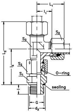Wholesale Customized Assembled Adjustable Swivel Run Tee-EL-R-ED Hydraulic Fitting for Hydraulic Cylinder Parts