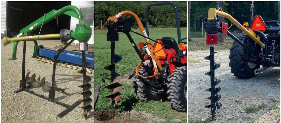 9 Inch Standard Duty Earth Auger for 3-point Tractor Mounted Post Hole Diggers