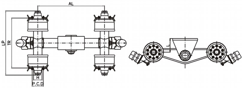 Heavy Duty Series FTSA40F10 FTSA60F10 FTSA80F10 Trailer  Tandem Pendel Axle