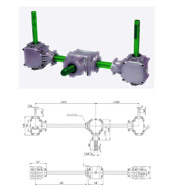 Planetary Arrangement Agricultural Fertilizer Gearbox for Fertiliser Spreaders