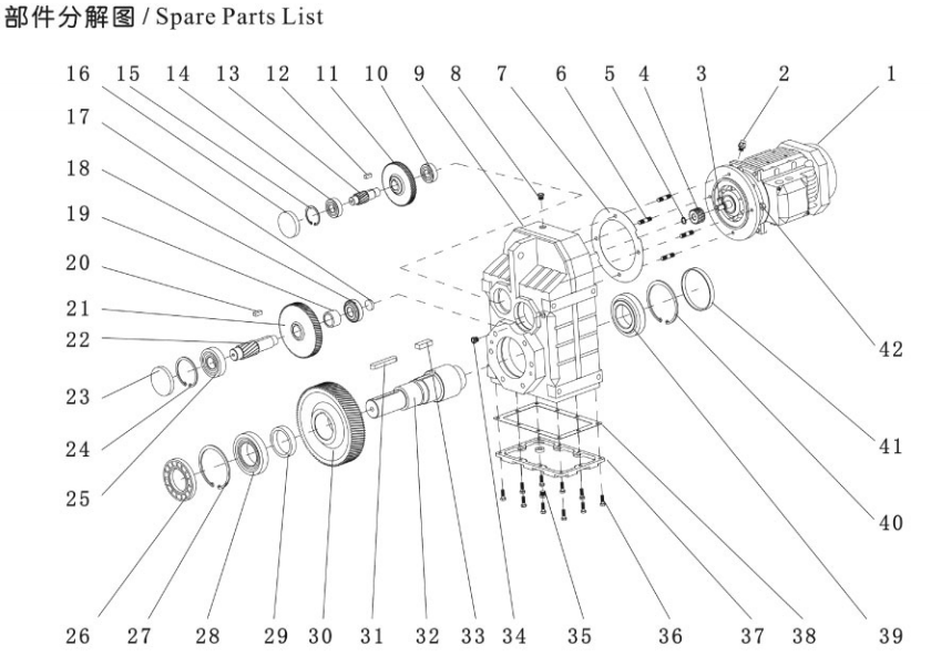 F Series Helical Gear Motors with Parallel Shaft to Replace SITI Rossi Type Bevel Gear Box Reduction Gear Harmonic Drive Reducer