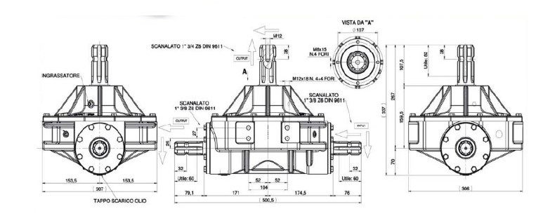 Planetary Arrangement Agricultural Fertilizer Gearbox for Fertiliser Spreaders