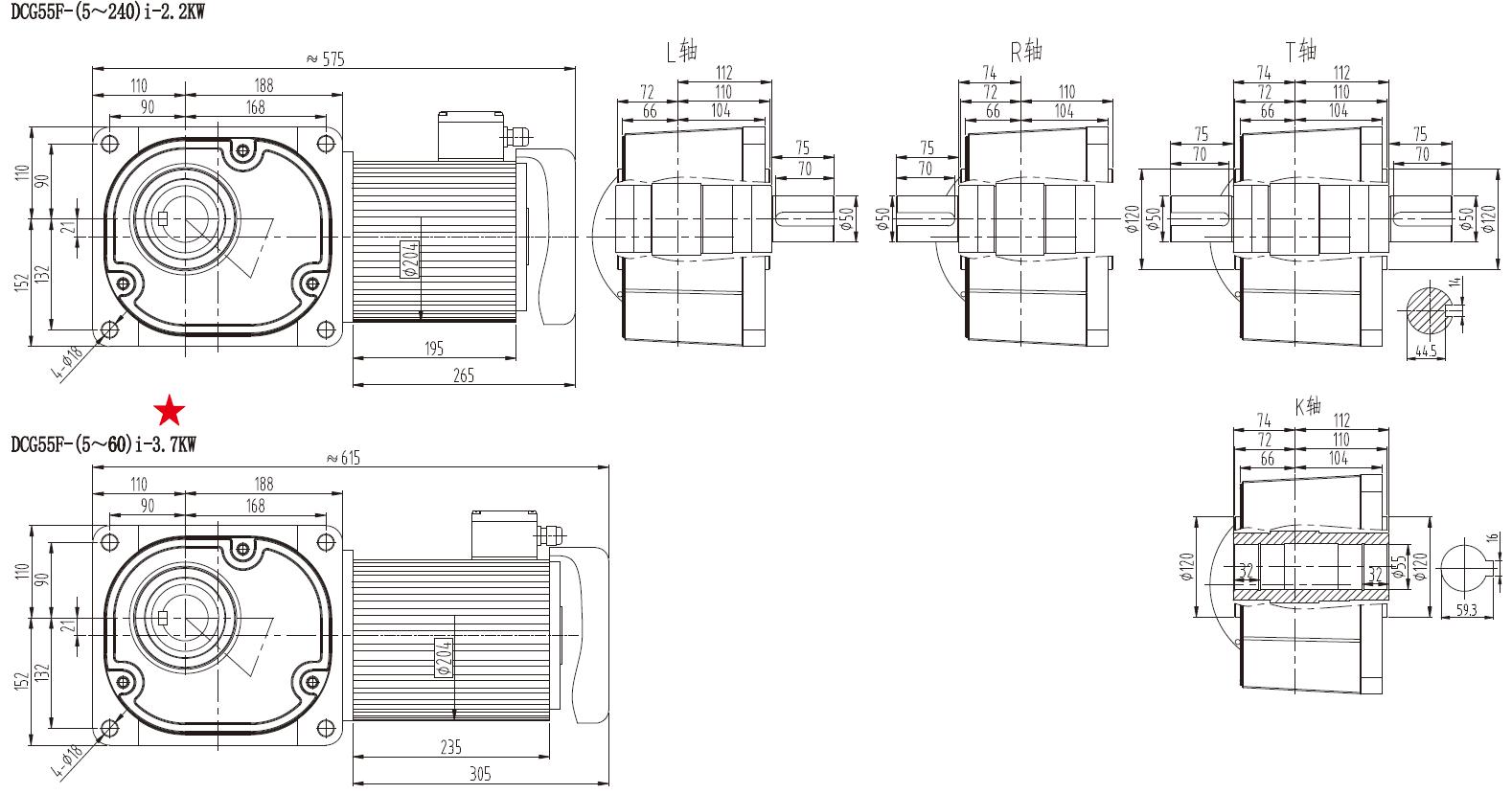 0.4-3.7kw Transmission Gearbox Industrial Hypoid Flange Mounted Medium Straight Cross-axis Dual Surface Gear Reducer