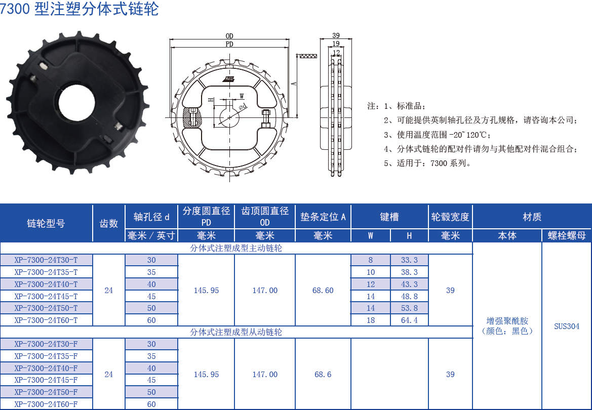 7300 Series 19.05mm Pitch Flat Top Chain Network Plastic Chain for Sale