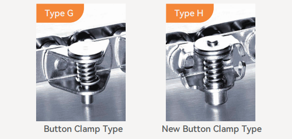 Button Clamp (Type G) 10B1GC-G Stainless Steel Gripper Roller Chain for Form Fill and Vacuum Seal Wrapping