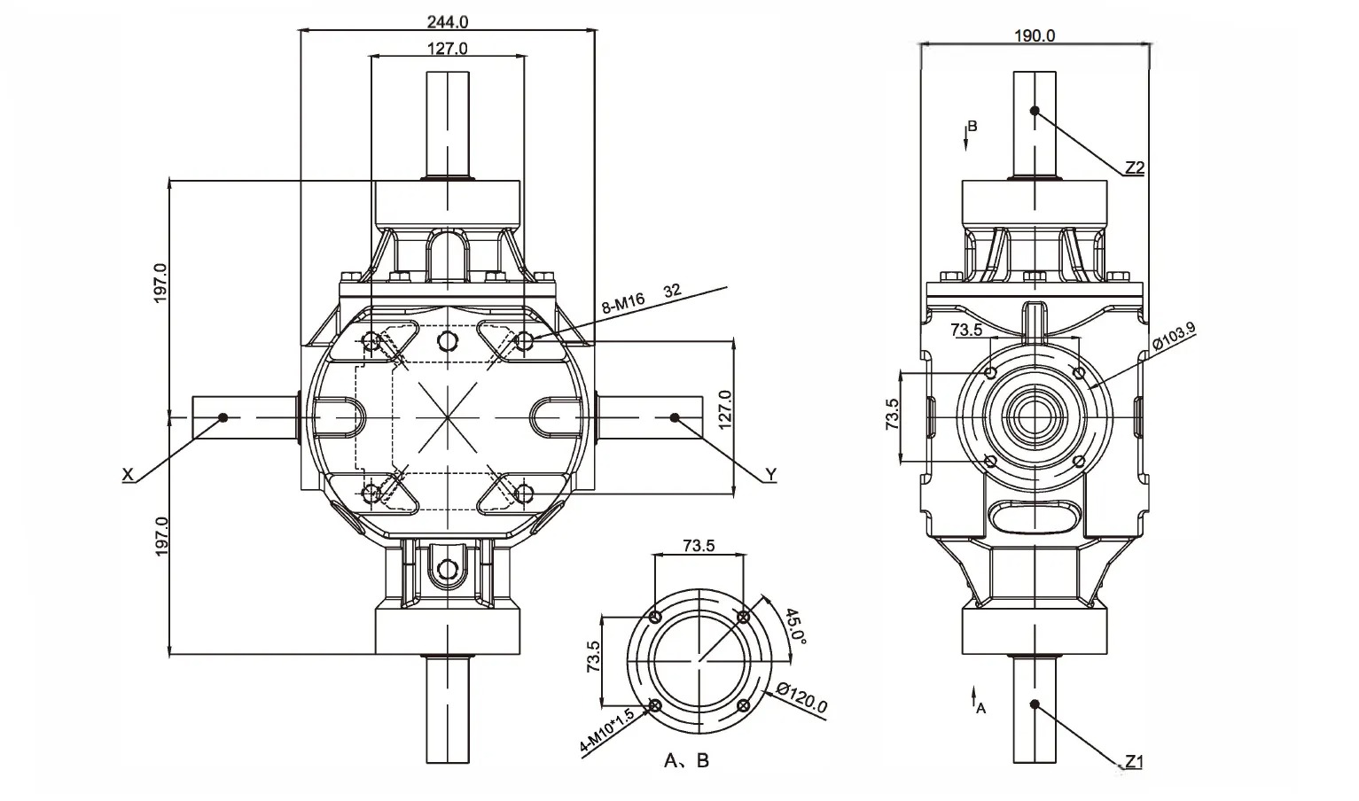 Factory Sale Round Balers Gearbox Speed Reducer Agricultural Machine Gear Drive for Baler & Harvester