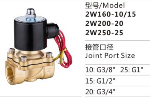 High Quality 2W250-25 Two-position Two-way Direct Drive-Type Solenlid Valve