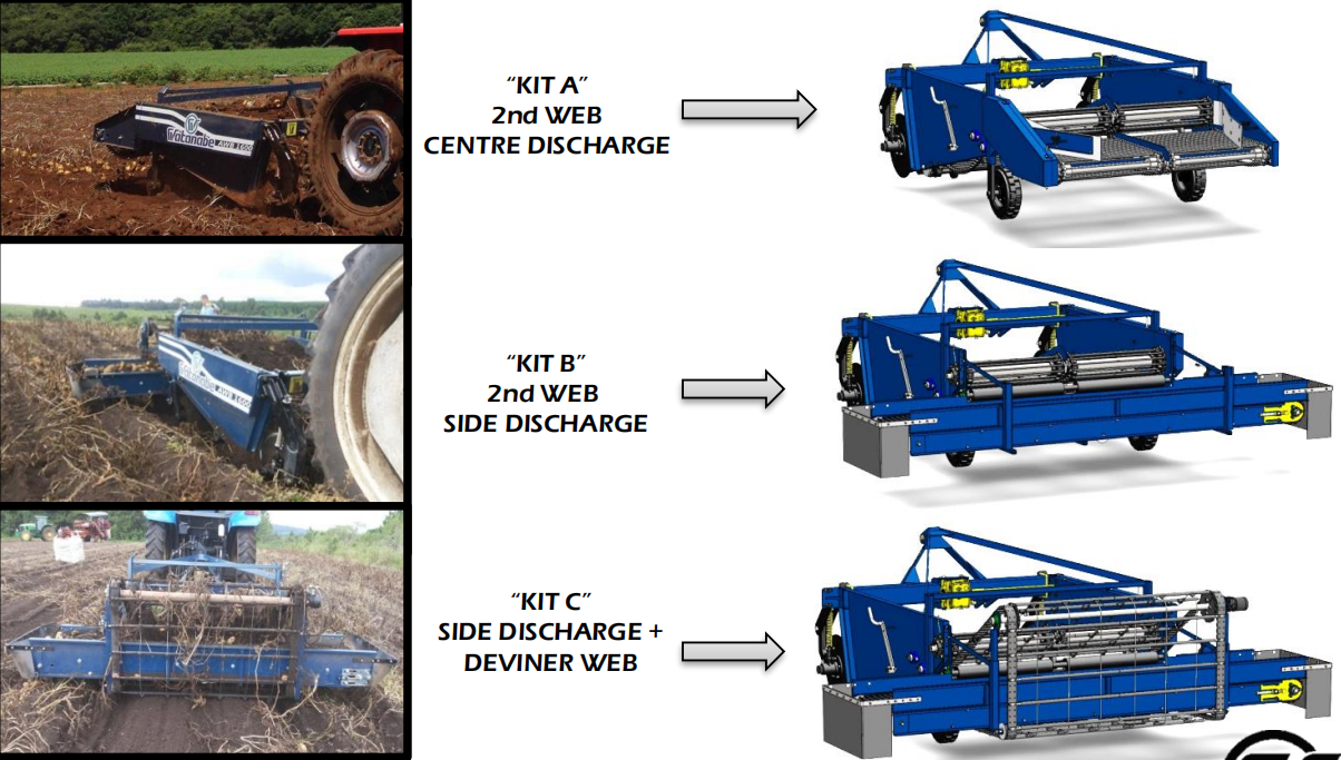 AWB-1600B High Efficiency 2 ROWS Potato Harvester 1200kg Potato Digger for Carrots, or Onions Without Damage