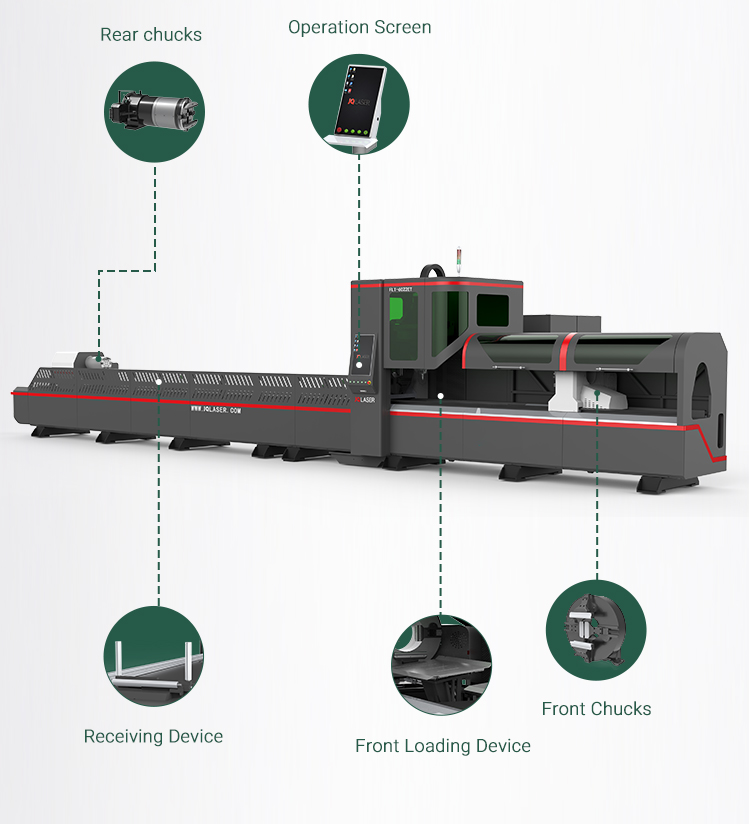 6000w 350mm Diameter Laser Pipe Cutting Machines Three Chuck zero Tailings 3d Laser Cutting Machine for Ss Steel Tube
