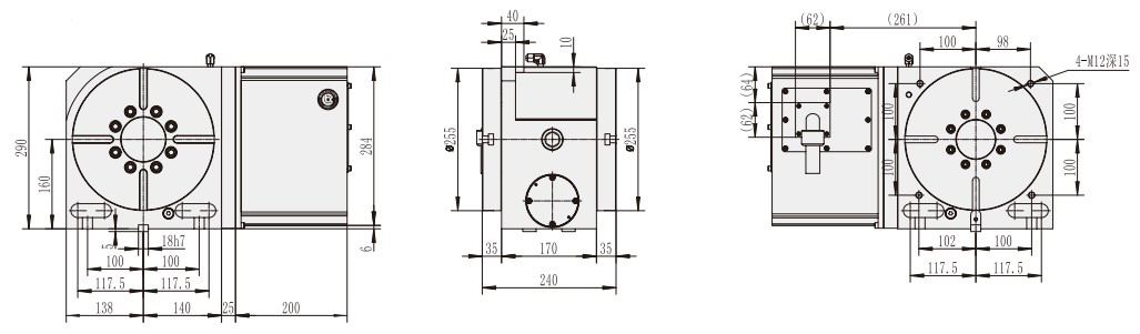 WT-255-2P Machine CNC Machining Center Parts CNC Turntable Rotary Table for CNC Machinery