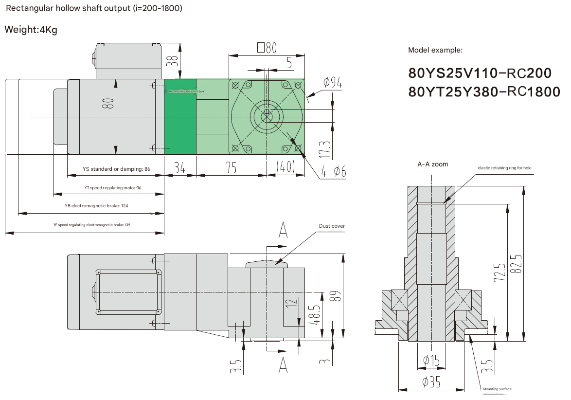 Three Phase Small Speed Reduction Motor Milling Key Shaft Micro Gear Reduction Motor