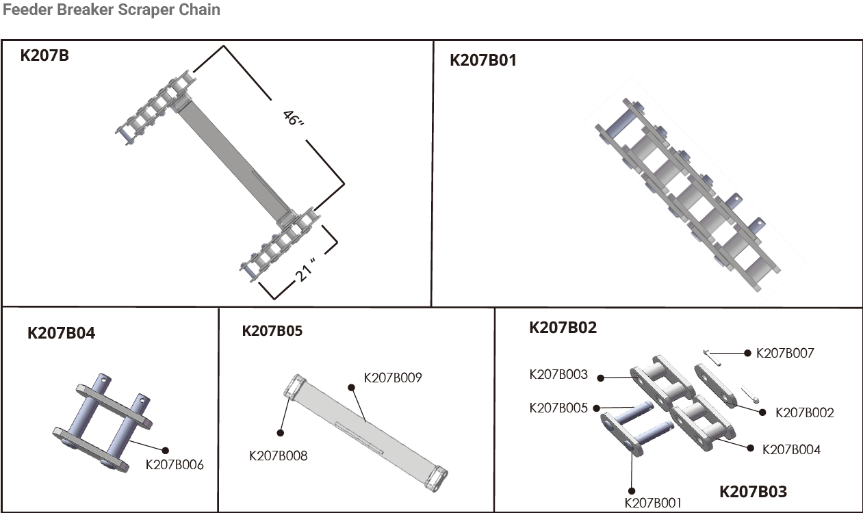 High Efficiency Stable Ladder Conveyor Feeder Breaker Chain Double Strand Heavy-duty Mining Chains for Washing Coal Applications