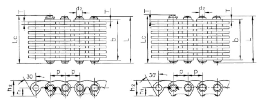Conveyor Flank Contact Inverted Tooth Stainless Steel Silent Chain